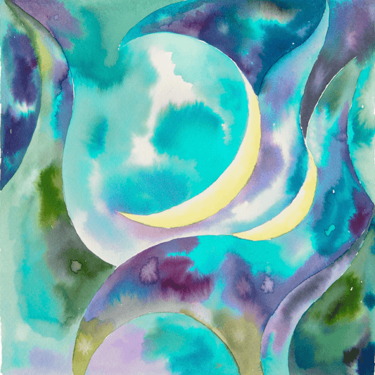 Acquerello "Two Moons"