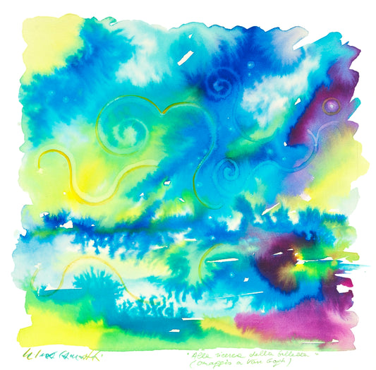 Acquerello "Alla ricerca della Bellezza" (versione verde)