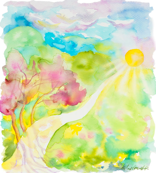 Acquerello "La Strada verso Casa"