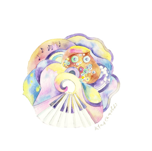 Acquerello "Cellule di Musica"