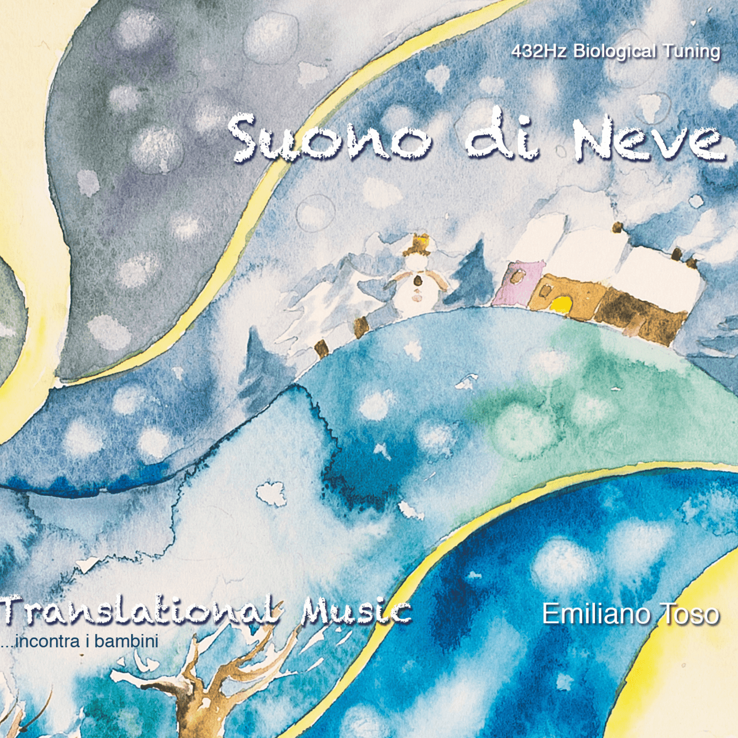 Questa immagine mostra la copertina dell'album "Suono di Neve", album dedicato ai bambini che sono delicati come la neve